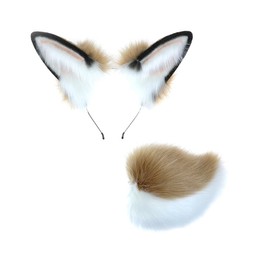 TTYAO REII Handmade Bunny Ears Headband Rabbit Headdress with Tail for Christmas Cosplay Party Costume Accessories (Set)