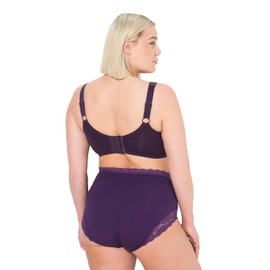 Ulla Popken Women's Relief Kelly Lace Without Underwire Cup C-e Bra, aubergine