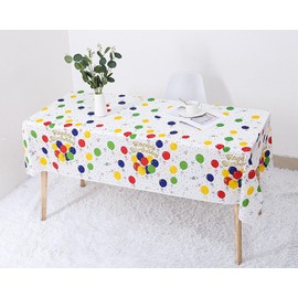 Siencooray Birthday Disposable Tablecloth, 2 Pack Plastic Table Cover for Kid’s Birthday Party, 54”x108” Rectangle Table Covers for Party