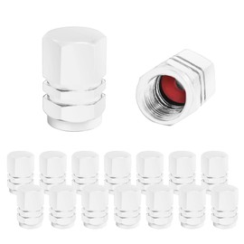 16 PCS Car Tire Valve Stem Caps, Waterproof Airtight Car Wheel Tire Valve Stem Caps/Covers Universal for Cars, Bicycles, Motorcycles, Trucks, Motorcycles, Car Accessories for Men Women (Silver)