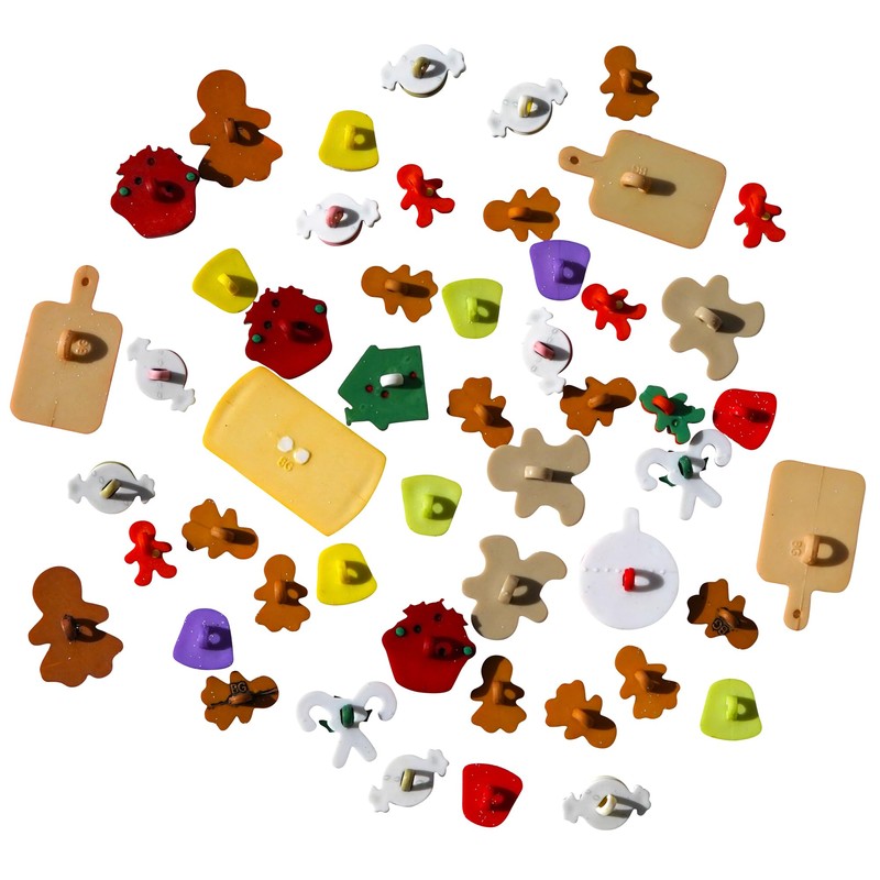 Buttons Galore Gingerbread Super Value Pack Craft Buttons, Brown 50