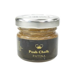 Posh Chalk PC0305 Patina - Pale Gold 30ml - Oil-Based Gilding Wax - Vintage, Metallic, Distressed - DIY Craft Upcycling Furniture - Thick Texture + Stiff Consistency – Artisan Quality