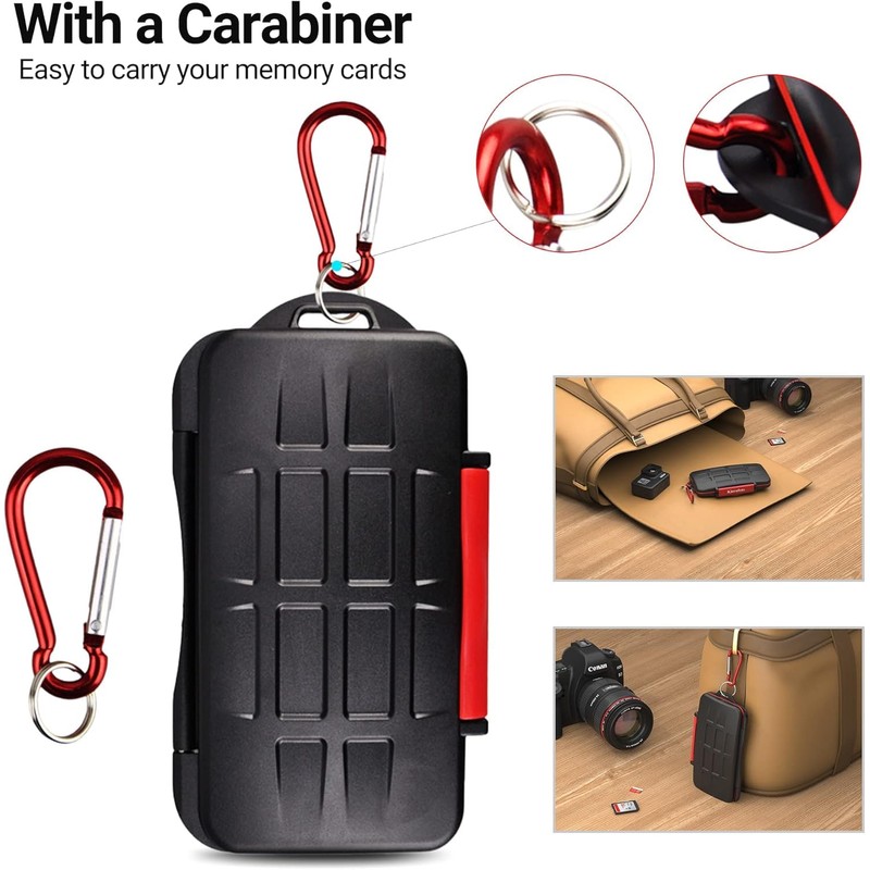 Kiorafoto 9 Slots Professional Water-Resistant Anti-Shock Holder Storage SD SDHC