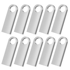 zhzixie (10-Pack 8GB Silver USB Flash Drives - Bulk Thumb Drives with Keychain Hole, High-Speed Portable Memory Sticks for Data Storage (Metal Housing, Plug & Play) 10Pack Sliver, 8GB)