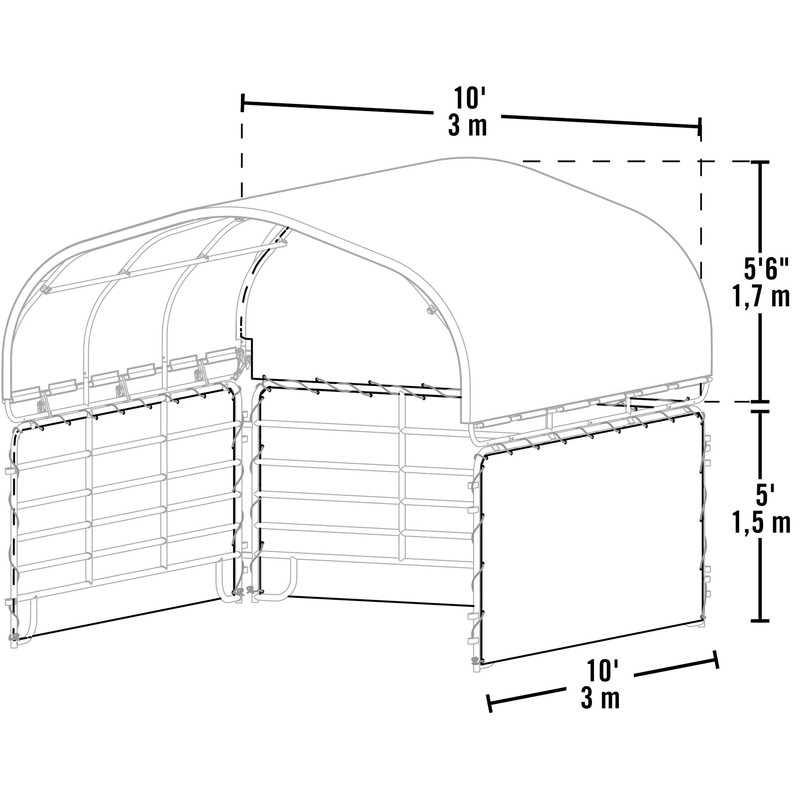 ShelterLogic 10' x 10' Enclosure Kit for Outdoor Corral Shelter