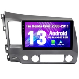 Car Stereo for Honda Civic 2006-2011, Car Audio Receivers for Honda Civic 2006-2011, 10.1" Upgrade Radio Touchscreen with Wireless Aftermarket Android Auto Head Unit Backup Camera Carplay for Apple