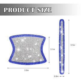 kingsea 8pcs Bling Car Door Handle Protector Stickers,Crystal Rhinestone Glitter Car Door Handles Cup Scratch Protectors Decals Universal (White & Blue)