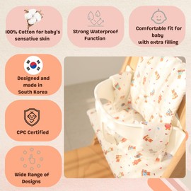 Gembebe Waterproof & Compatible Stokke Tripp Trapp Cushion Set - Easy to Clean Stokke Tripp Trapp Newborn Set - 100% Cotton Stokke Tripp Trapp High Chair Cushion Set (Teddy Bear / 49.5 Counts)