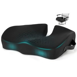 KTMOUW Cojín para Coxis y Ciática Lumbar Ergonómico de Memory Foam para Silla de Oficina, Alivia Dolores de Espalda, Cóccix y Ciática, Funda Extraíble