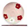 Hasamiyaki Dish, Serving Plate, Handpainted Yamashita Toien, Glazed Camellia, 6