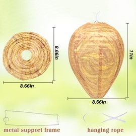 ZeeDix 2 Pack Wasp Nest Decoy for Outdoor(8.66"×11")