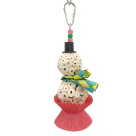 Mandarin Bird Toys by M&M 1502 Small Sola Snowman - Handcrafted Colorful Shreddable Bird Cage Toy, Sola Wood, Bamboo, Paper Cup