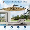 Garvee 10ft Solar Lights Offset Patio Umbrella, Cantilever Umbrella with