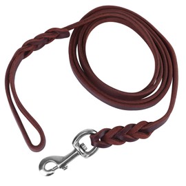 Leather Dog Lead, Greased Leather Lead, Traffic Lead for Dogs, Pet Dog Lead, Safety Rope, Cowhide Leather and Leather Belt for Walking, Running Training (1.2 Metres)