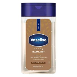 Vaseline Aceite en Gel Cocoa Radiant, Tamaño de Viaje, 50 ml, para Piel Seca, con Manteca de Cacao Pura