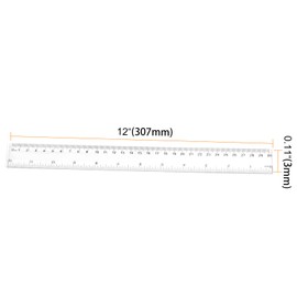 SEUNMUK 48 Pieces Clear Plastic Ruler, 12 Inch / 30cm Standard and Metric Plastic Measuring Tool, Straight Ruler with Inch and Metric Measuring for Student, School, Office
