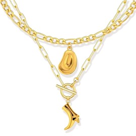 Qoncosy Western Cowboy Boot Necklaces for women，Western Cowgirl Necklace Set with Hat and Boot Pendants, Gold Plated Layered Cowboy