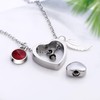 KnSam Stainless Steel Ash Pendant, Drop Heart Necklace with Birthstone