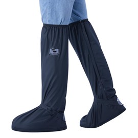 RINJOY Waterproof Rain Boot Shoe Covers Reusable for Motorcycle Riding with Zipper Non-Slip Foldable Men Women Rain Gear