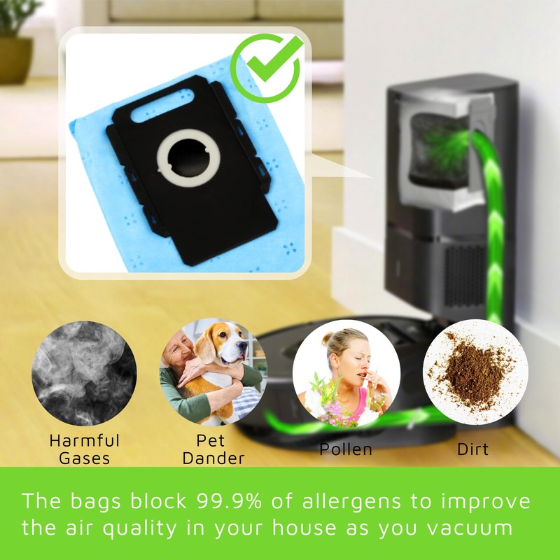 Frescares 4 Pack Reusable Vacuum Cleaner Bags for Roomba,Compatible with