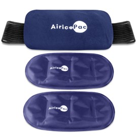 AiricePac Reusable Hot and Cold Ice Packs, 3-Piece Set, Adjustable Gel Wraps for Back, Knees, Shoulders, Arms and Legs