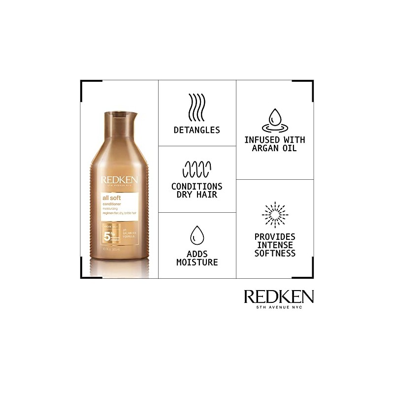 Redken All Soft Shampoo 300ml & Conditioner 300ml Duo