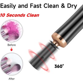 JIN ZHOU - Máquina limpiadora de brochas de maquillaje eléctrica, herramientas secadoras, automáticas, súper rápido, para brochas de todos los tamaños (negro)