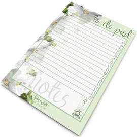 Ashton and Wright - Daily to do Pad – A5 Floral Desk Planner Organiser – 60 Sheets - 80 GSM (Green Apple Blossom)