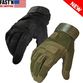 Unbranded Tactical Gloves Tough Outdoor Military Combat Gloves Full Finger Cycling Gloves - Khaki, M