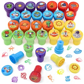 Kesote Children's 26 Stamp Set Space Party Bags Children's Birthday Gift School Stamp School Cone to Filling