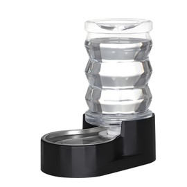 Sfozstra 6L Automatic Pet Waterer, 100% BPA Free, Stainless Steel Gravity Feeder, Convenient Drinking Water Dispenser Designed for Dogs and Cats (Black, 6L)