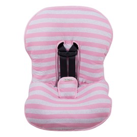 JYOKO Kids Universal Padded Cover Liner for Baby car seat Gr 0/100% Cotton Made (Compatible with Maxi COSI, Chicco, Mico, Evenflo, Mesa, Britax and More) (Pink Island)