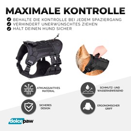 DOLCEPAW Dog Harness for Medium Dogs, Dog Harness, No Pull, Anti-Pull, Adjustable and Breathable, Safety Harness, Chest Harness with Handle, Anti Pull and Protection