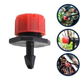 Gin Geomir 150PCS Adjustable 360-Degree Anti-Clogging Drip Emitters, 1/4 Inch Barbed Drippers Sprinklers for Garden Watering Systems (Red)