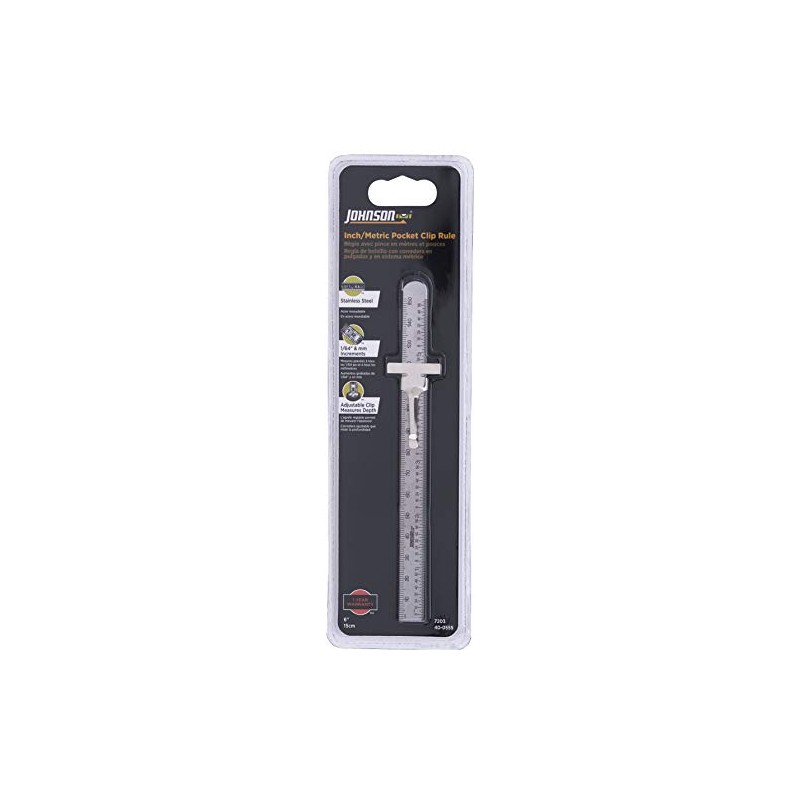 Johnson Level & Tool 7203 Stainless Steel Metric Pocket Clip