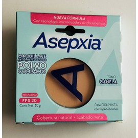 Asepxia Maquillaje En Polvo Asepxia Anti Imperfecciones Tono Canela, 10 g, FPS 20