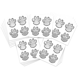 Sports Spirit Temporary Tattoos / 100 Mini Team & School Spirit Designs/Skin Safe/Removable (Silver Puffy Paw)