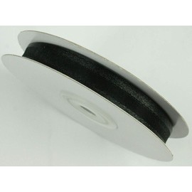 BJM Collection 3/8" X 25 Yard Organza Ribbon with Satin Edge Ribbon Art & Sawing Craft Party Favor Gift Wrapping (Black)