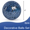 DomeStar 3PCS Decorative Balls, Mosaic Glass Orbs Centerpiece Balls 4inch