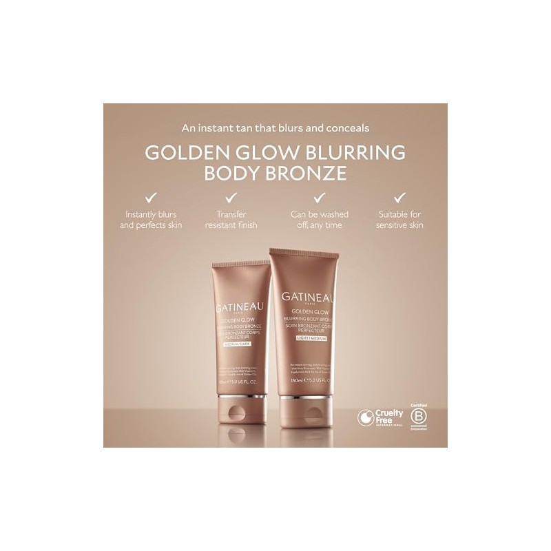 GATINEAU Golden Glow Blurring Body Bronze + Reusable Mitt Bundle