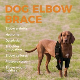 LISPOO Dog Elbow Brace Protector Pads Provides Elbow Support and Protection, Dog Front Leg Brace for Elbow Arthritis, Dysplasia, Elbow Calluses, Elbow Brace for Front Leg M