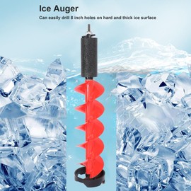 Yunseity Ice Fishing Auger, 6 Inch Diameter Nylon Ice Auger Bit, 28 Inch Length Cordless Ice Augers with Locator Cutter and Wrench for Ice Fishing