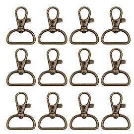 AUEAR, 20 Pack 1Inch Trigger Snap Hooks Push Gate Swivel Lobster Claw Clasps Clips for 1 inch Strap Antique Brass