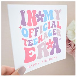 Happy 13th Birthday Card | Offical Teenager Taylor Era Birthday | In My Thirteen Year Old Era | Eras Card | Thirteenth Bday Daughter Niece Cousin Best Friend Card | 148mm Square Modern Greeting Card