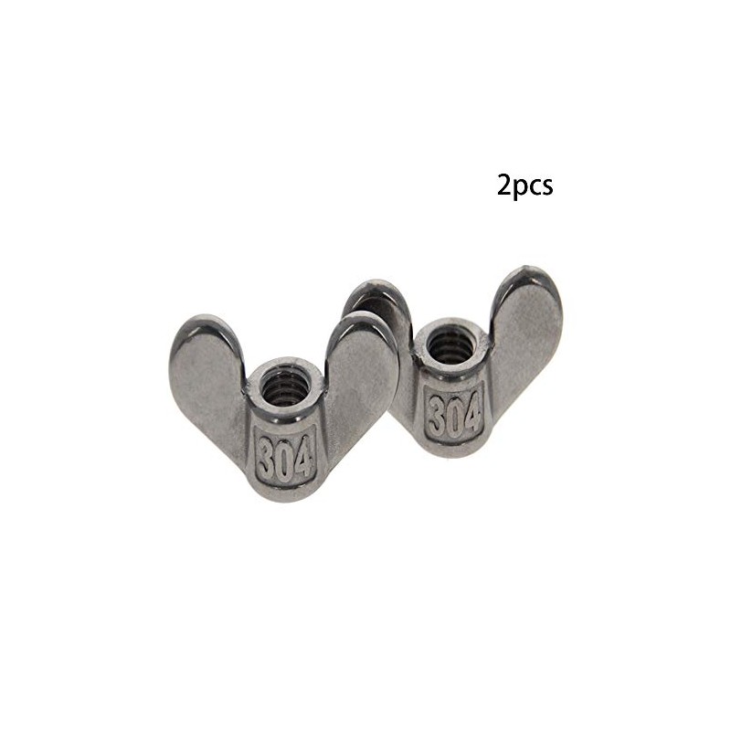 MroMax - 2 tuercas de mariposa M16 de acero inoxidable