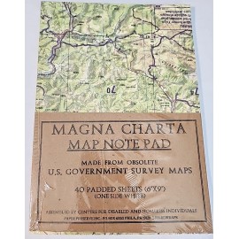 Magna Charta Note Pad Made From Obsolete US Government Survey Maps 6" x 8.5"