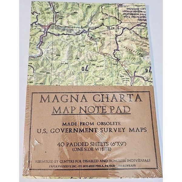 Magna Charta Note Pad Made From Obsolete US Government Survey