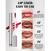 Jutqut 4Pcs Colorful Peel Off Lip Liner Set, Long-Lasting and