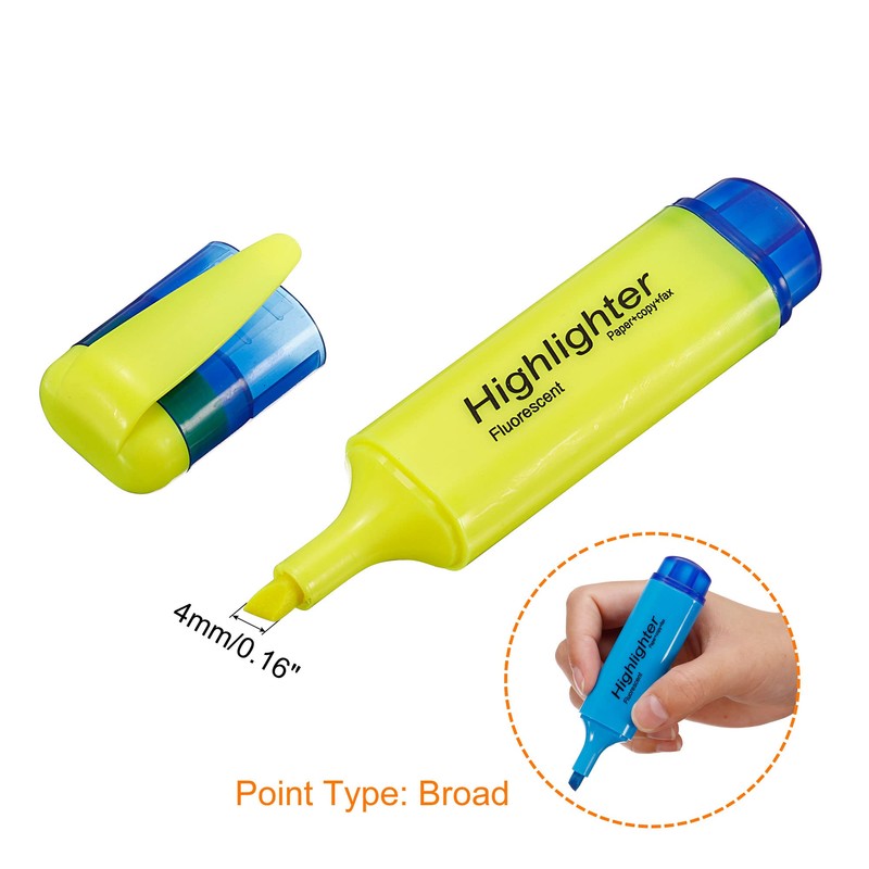 PATIKIL Highlighters 4pcs Water Based Broadtip Writing Marker Pen Office