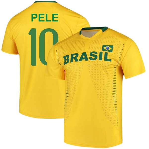 Pele Brazil National Team Replica Jersey (Youth Small (8)) Yellow